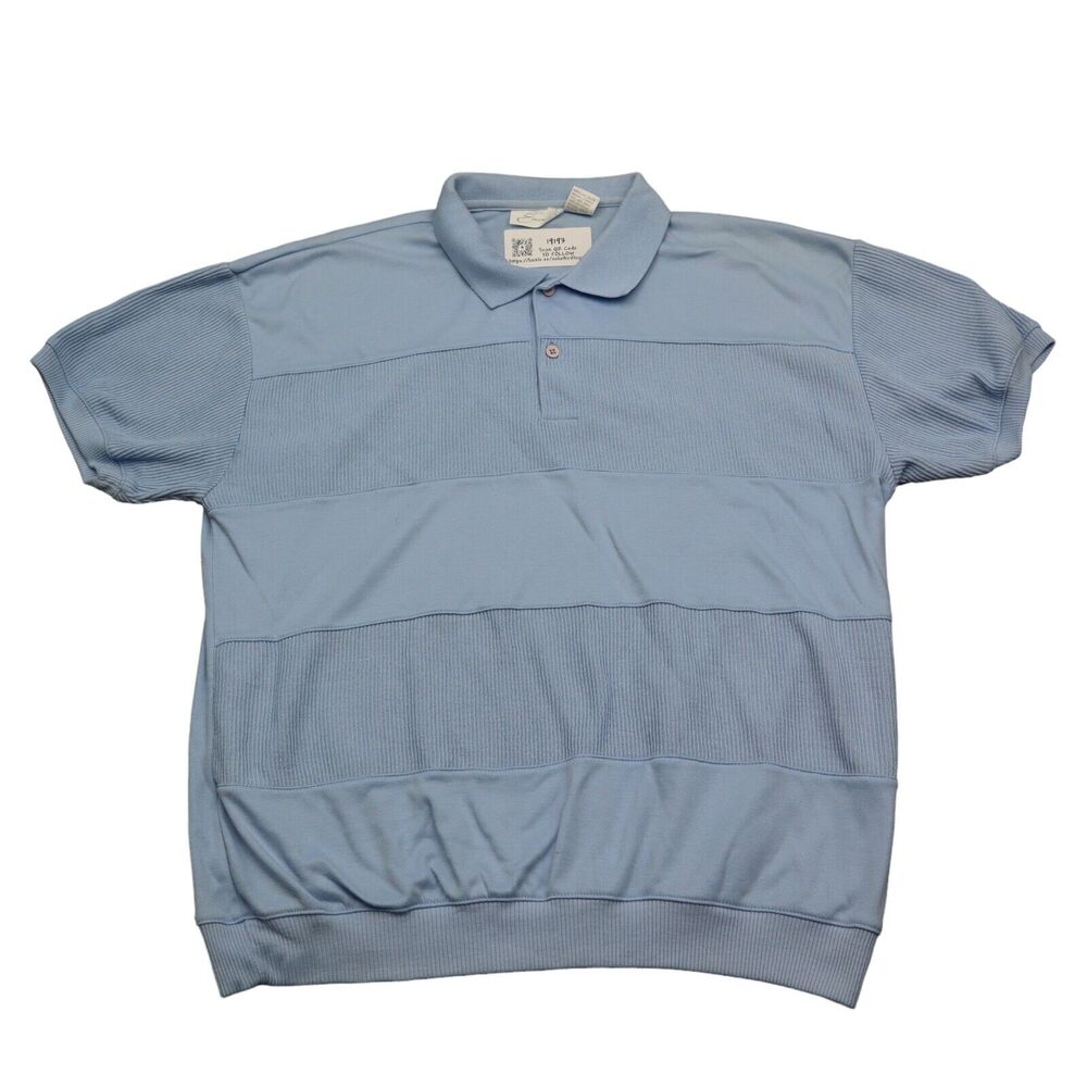 Envoy Shirt Mens XL Blue Plain Chest Button Short Sleeve Casual Collared Top